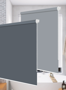 简易窗帘遮光免打孔安装办公室厨房卫生间防漏光百叶卷拉式遮阳帘