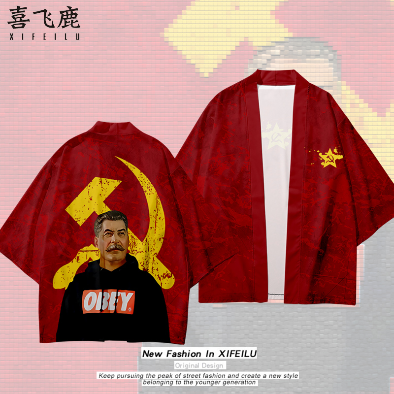 前苏联共产斯大林披风长袖t恤