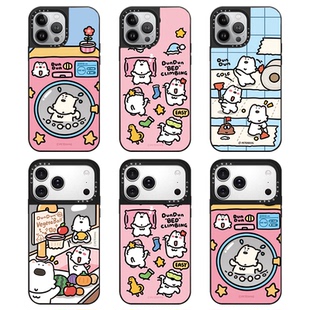 CAREGNBA联名DUNDUN西高地适用苹果17ProMax手机壳iPhone16pro拍照键全包14plus磁吸13防摔15p滚筒汪力跑12/x