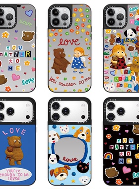 CAREGNBA联名EmmaKang小熊女孩偏爱适用iphone16ProMax手机壳苹果15plus新款13女14全包12防摔11套XR网红同款