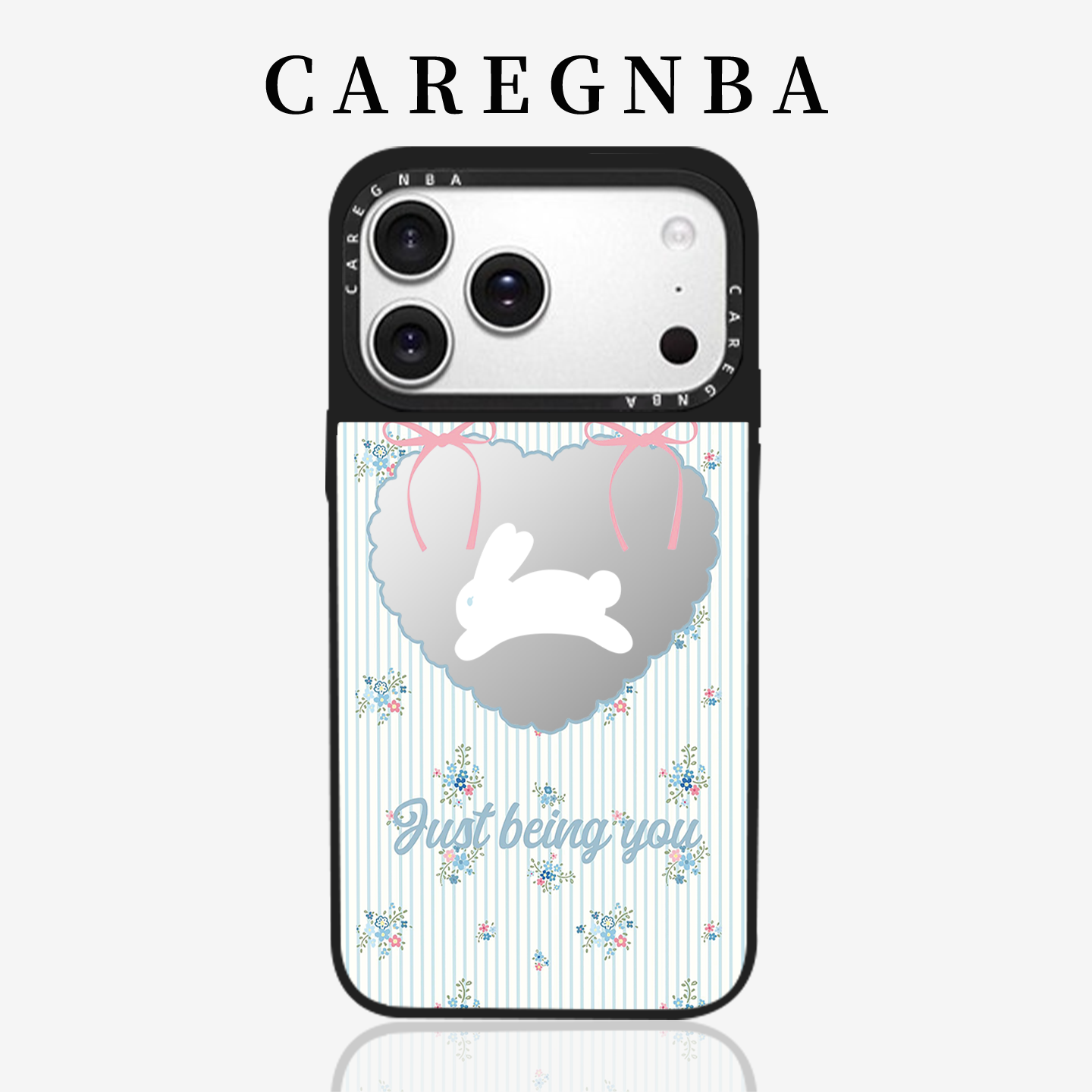 CAREGNBA联名碎花爱心兔iphone16ProMax手机壳适用苹果15plus新款17pro防摔11全包13女14pm可爱XR网红12磁吸