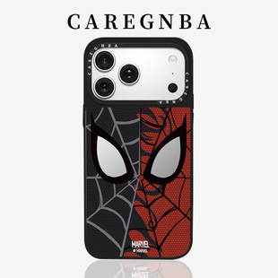 CAREGNBA联名漫威迈尔斯格纹蜘蛛侠适用苹果16Promax手机壳iPhone15plus网红14pro动漫12卡通13防摔XR全包11