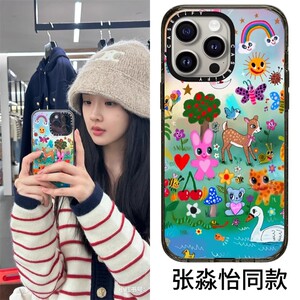 CASEGiRL张淼怡同款苹果13promax可爱动物乐园iPhone15手机壳8plus童趣14pro彩色涂鸦12pm小恶魔爱心ip11女款