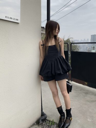 蝴蝶结吊带大美小个子
