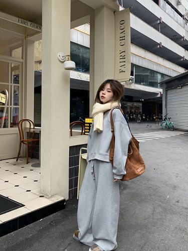 套装卫衣卫裤大美空气层小个子