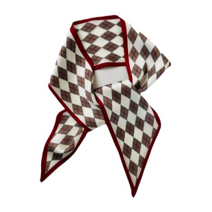 scarf士窄小长条纱巾仿真丝领巾 斜角飘带silk 春季 丝巾女礼品韩版