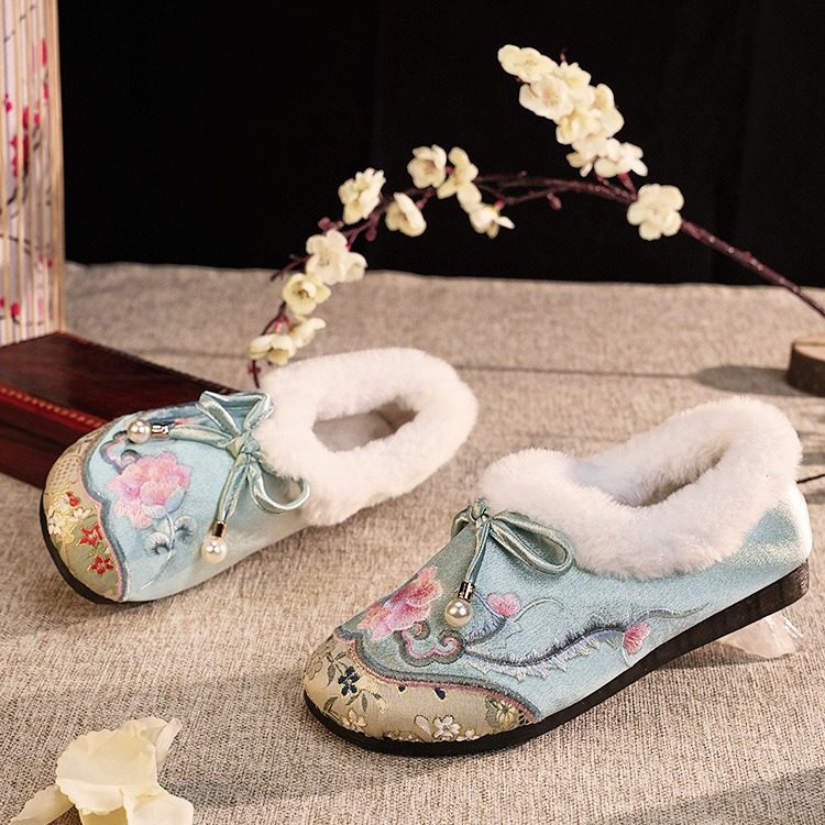 秋冬新款复古手工布鞋女士休闲绣花棉鞋中老年妈妈加绒冬鞋毛毛鞋,女鞋,棉鞋,淘宝优惠券,粉丝福利购,淘宝优惠卷