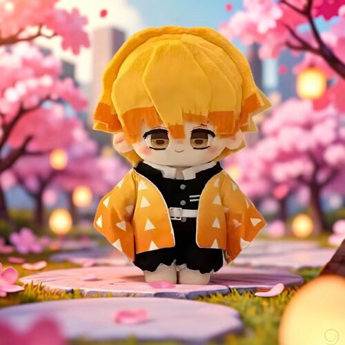 鬼灭之刃周边玩偶善逸20cm义勇时透蝴蝶忍棉花娃娃祢豆子抱枕礼物