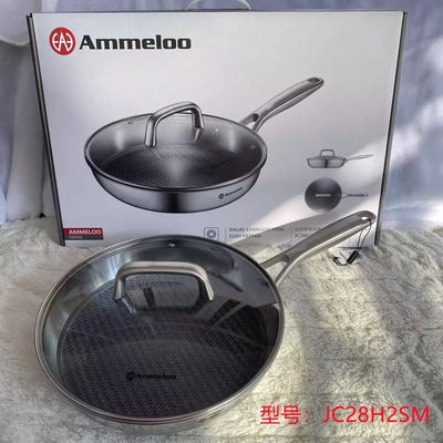 Ammeloo/美国艾美龙达拉斯系列JC28H2SM复合钢家用牛排防粘煎炒锅