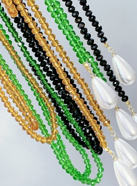 原创流苏珍珠项链女人造水晶新中式国风叠戴秋冬腰链长款毛衣链潮