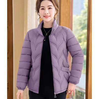 妈妈2024新款棉袄中年棉服中老年洋气棉服轻薄短款百搭外套棉衣