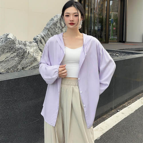 夏季薄款人造棉防晒衣女宽松显瘦