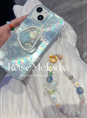 适用华为pura70pro手机壳pura70ultra蓝色波点锡纸纹p70/p60/p50/p40pro花朵珍珠支架mate60pro镭射mate50/40