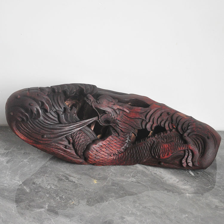 旧品竹根雕龙/创意复古家居摆件 纯手工雕刻收藏增值竹雕工艺品