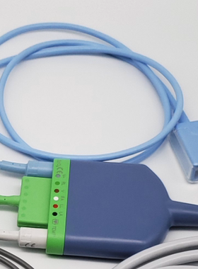 德尔格监护仪配件9针指夹式/指套式血氧探头连接线/蓝色 MS18683