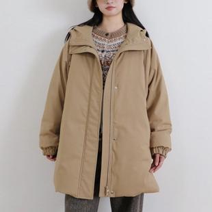 TOPUNA露珠系列鹅绒服女装秋冬丝羊毛精纺羽绒服中长款连帽