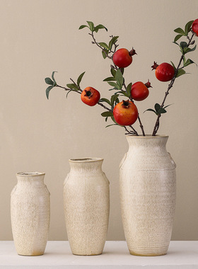 陶瓷花瓶水培鲜花诧寂风家居轻奢复古做旧民宿摆件客厅手工感