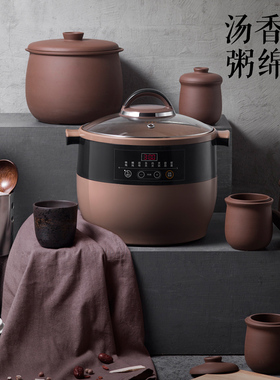 Bear/小熊 DDZ-B45Z1 紫砂锅电炖锅煲汤家用隔水炖盅全自动大容量