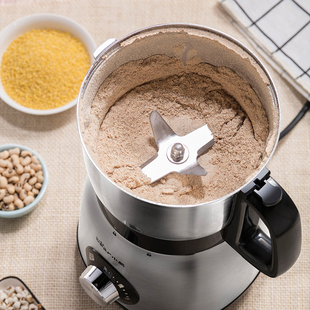 小熊磨粉机家用超细打粉机中药材研磨机小型三七五谷杂粮粉碎机