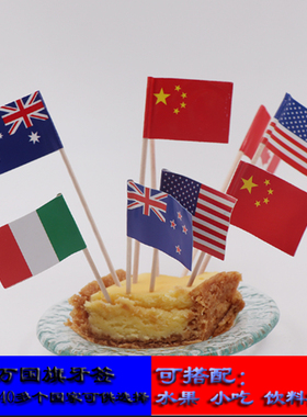 定做广告旗 国旗牙签小插旗 创意长方形旗子 水果签装饰鸡尾酒签