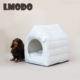 LMODO宠物蝴蝶结棉房子秋冬保暖宠物窝半封闭式 猫狗通用宠物房子