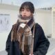 围巾女冬季 2025新款 氛围感美拉德格子学生高级感女士围脖保暖韩系