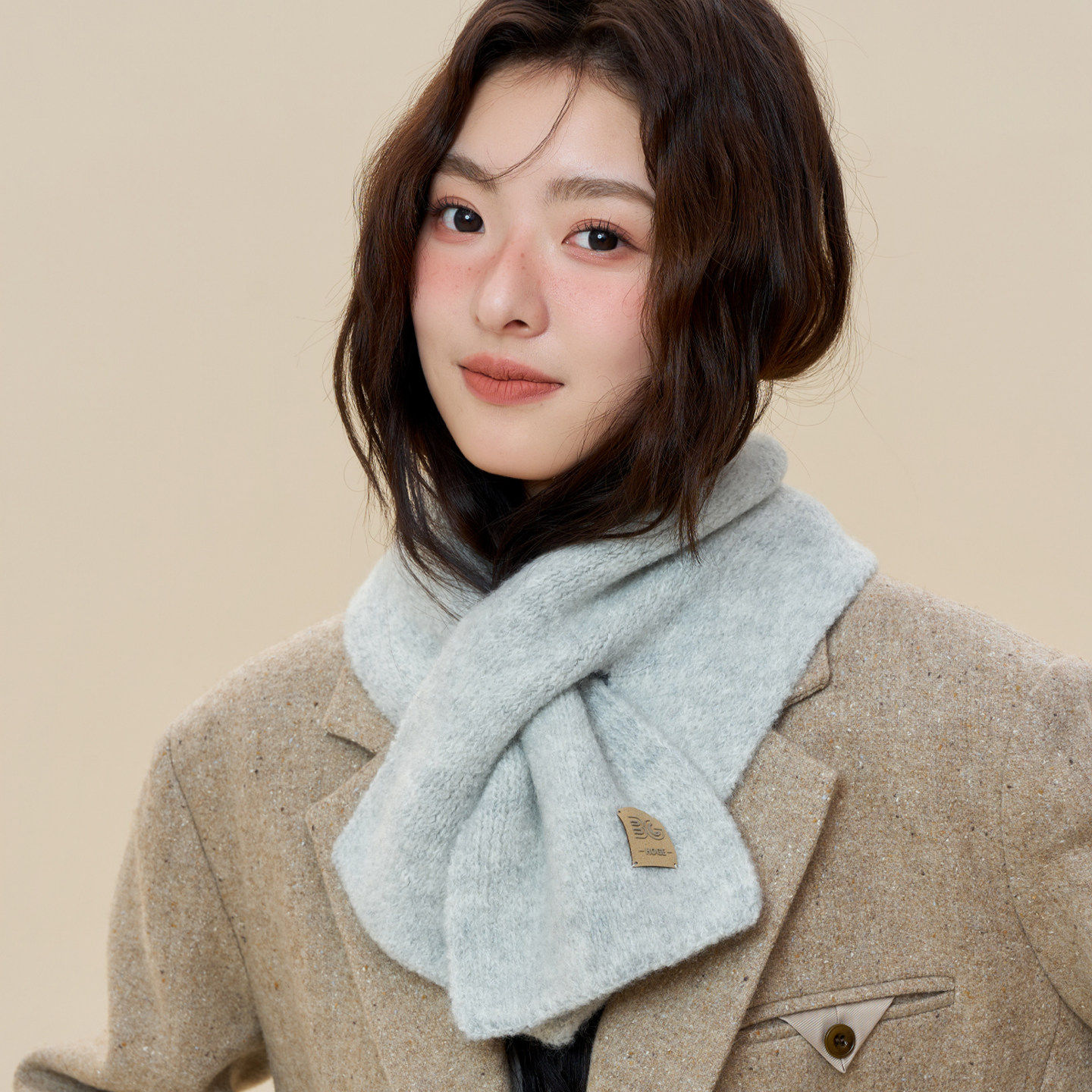 灰色围巾女冬季2026新款送妈妈高级感学生针织毛线羊毛混纺小围脖,服饰配件/皮带/帽子/围巾,围巾/丝巾/披肩,淘宝优惠券,粉丝福利购,淘宝优惠卷