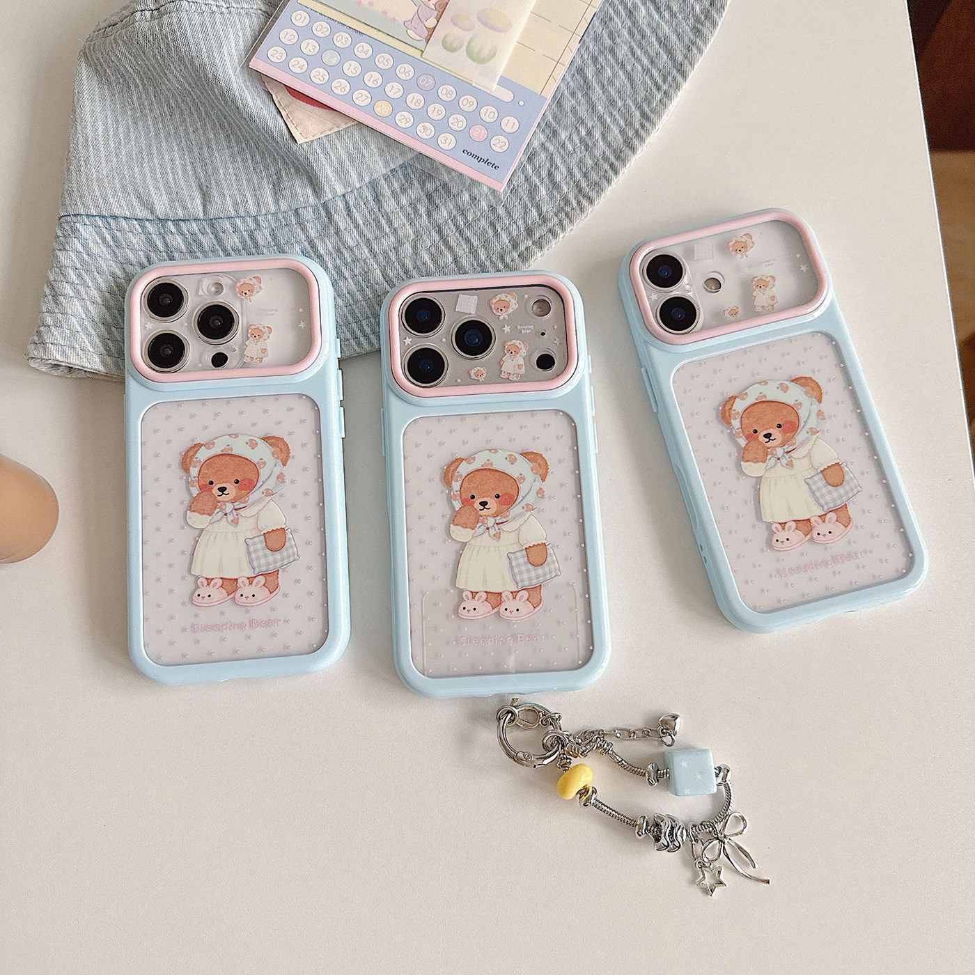 波点玩偶熊iPhone壳可爱防摔