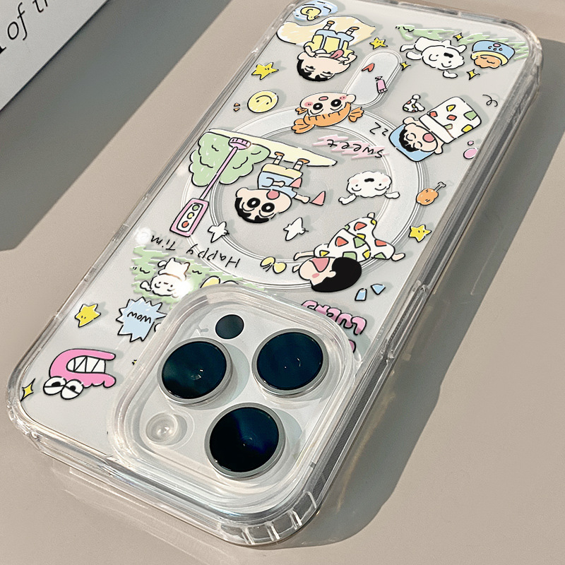 JUCHA小新16pro/15pro磁吸卡通透明適用于蘋果12手機(jī)殼iphone13/13pro蘋果11創(chuàng)意8plus保護(hù)套