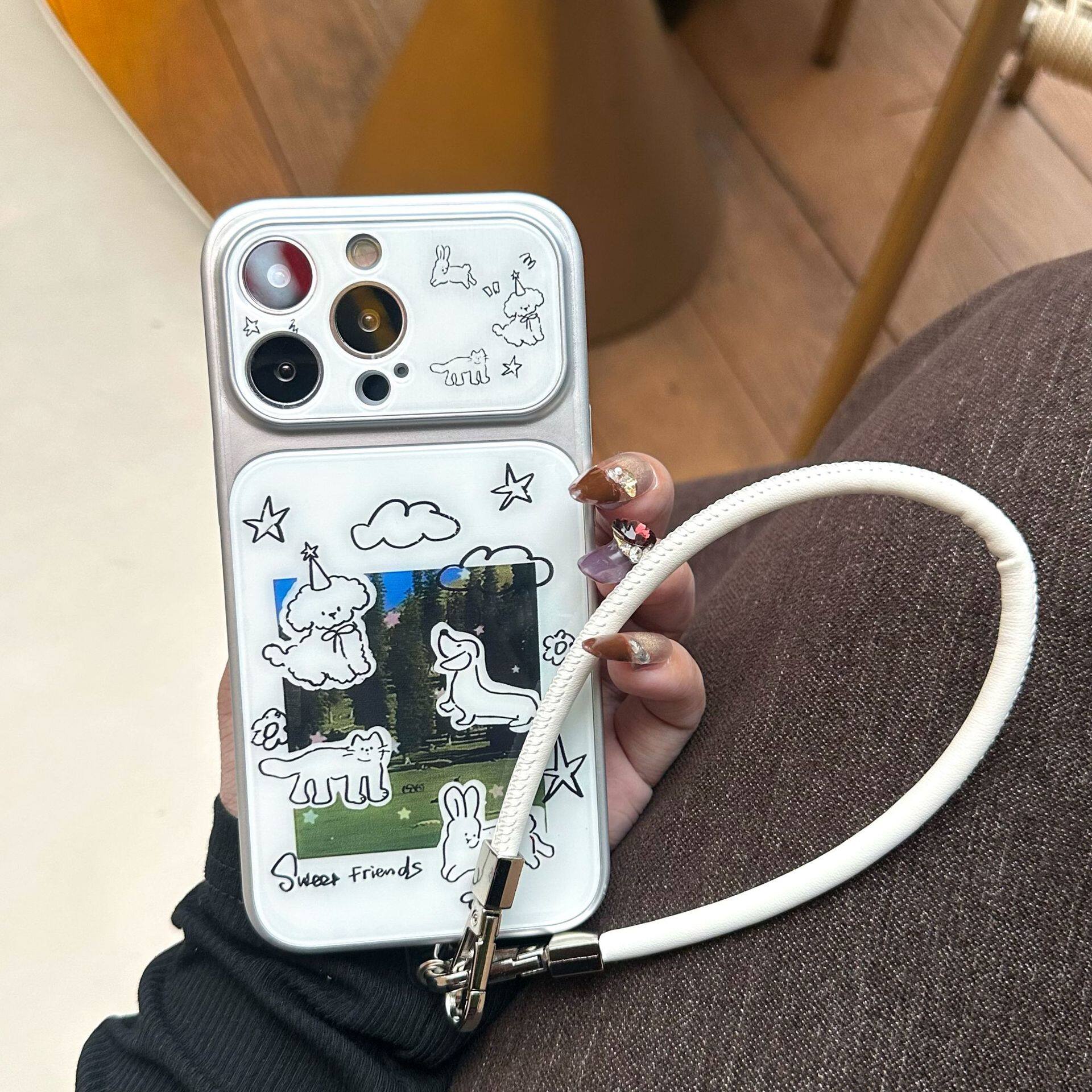 可爱森林涂鸦小狗小猫适用iphone17promax手机壳苹果16plus防摔14/15promax新款13全包12高颜值11保护套