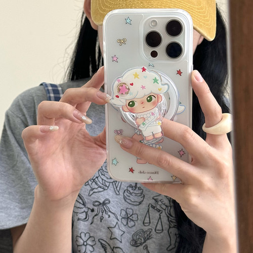 可爱卡通dimoo支架苹果16手机壳