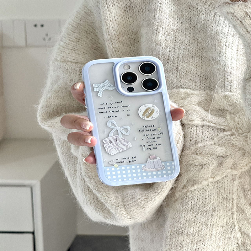 蓝色格纹沙发iPhone17pro手机壳