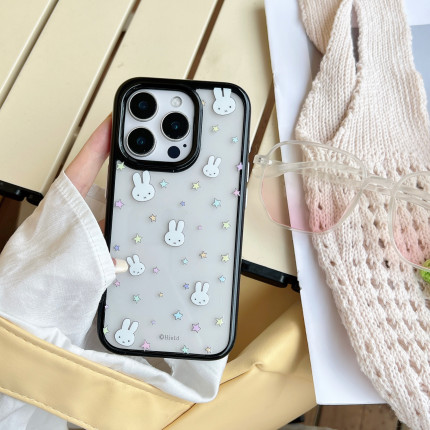 星星米菲兔兔适用iPhone17promax手机壳苹果15plus/14plus软壳亚克力13pro/12pro全包边11promax保护套