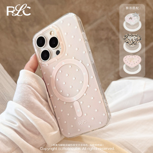 ins风可爱卡通满屏白波点星星适用于iPhone17/16promax手机壳新款苹果15pro/14pro软壳16plus磁吸13/12保护套