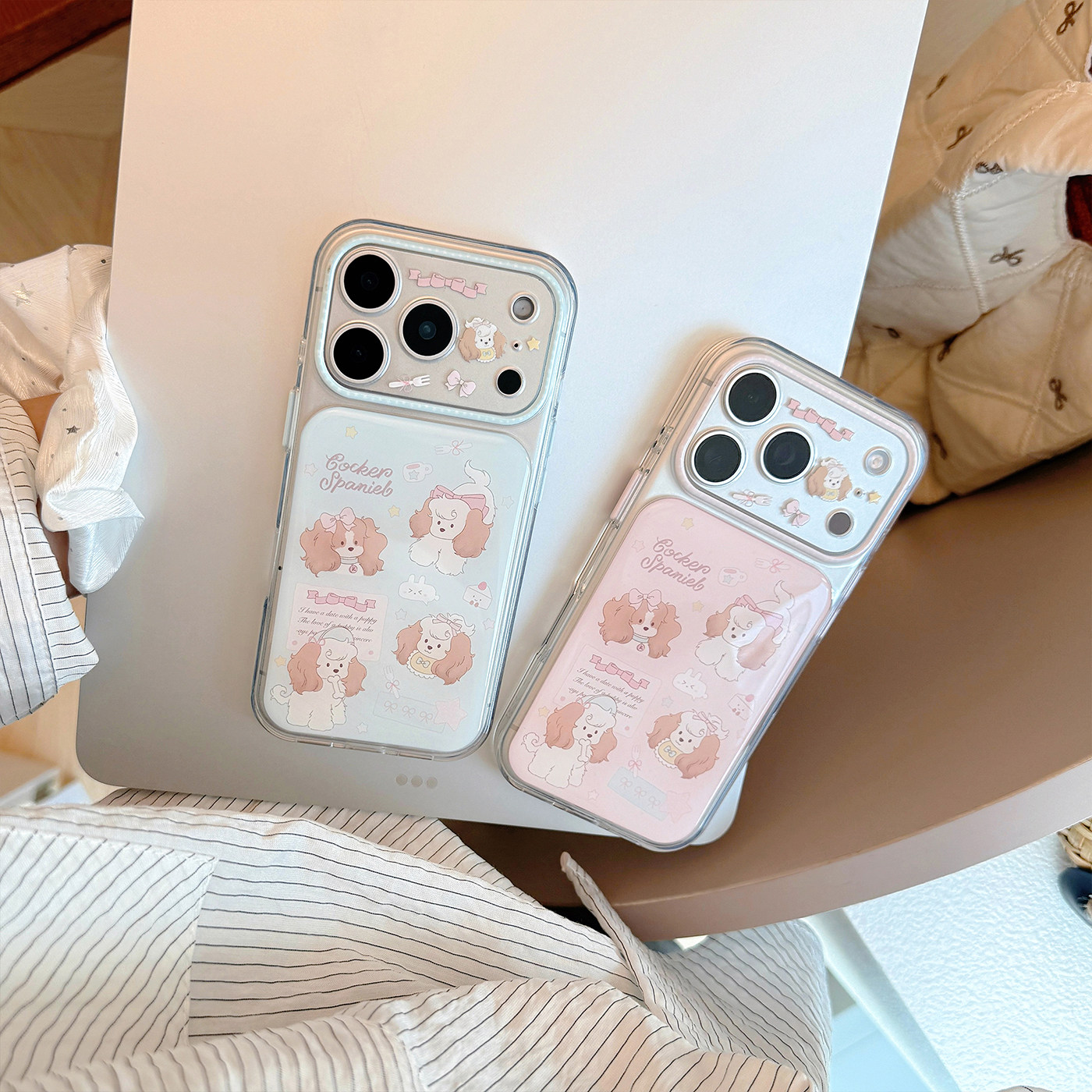 粉调可卡犬多巴胺防摔iPhone壳