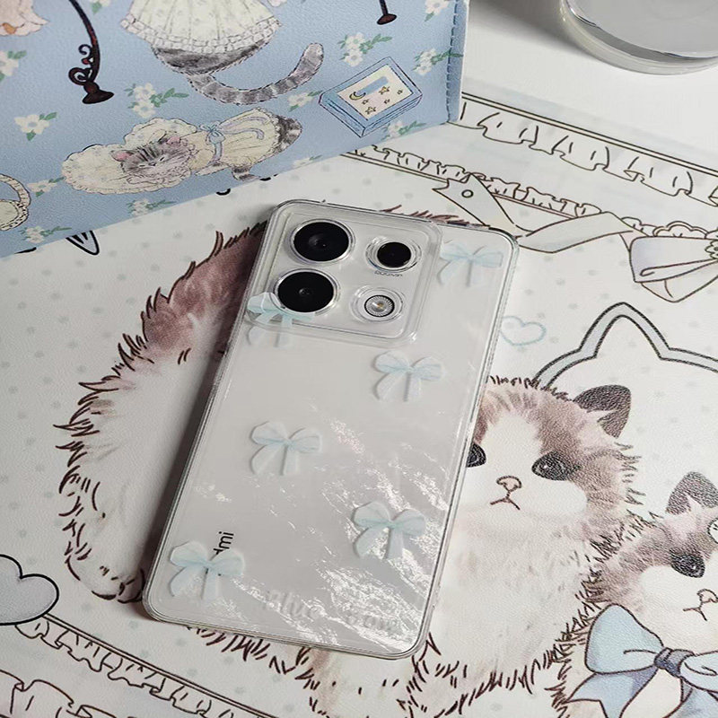 个性创意ins风小清新蓝色蝴蝶结适用于荣耀300手机壳荣耀200/100软荣耀x60i小众荣耀Magic7/6/5/4/3pro保护套