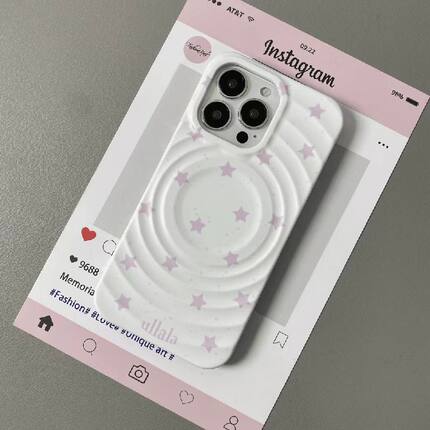 ins风粉色星星适用iPhone18promax手机壳17iPhone16pro/15粉波漾苹果13/12全包13pro防摔15plus/14plus保护套