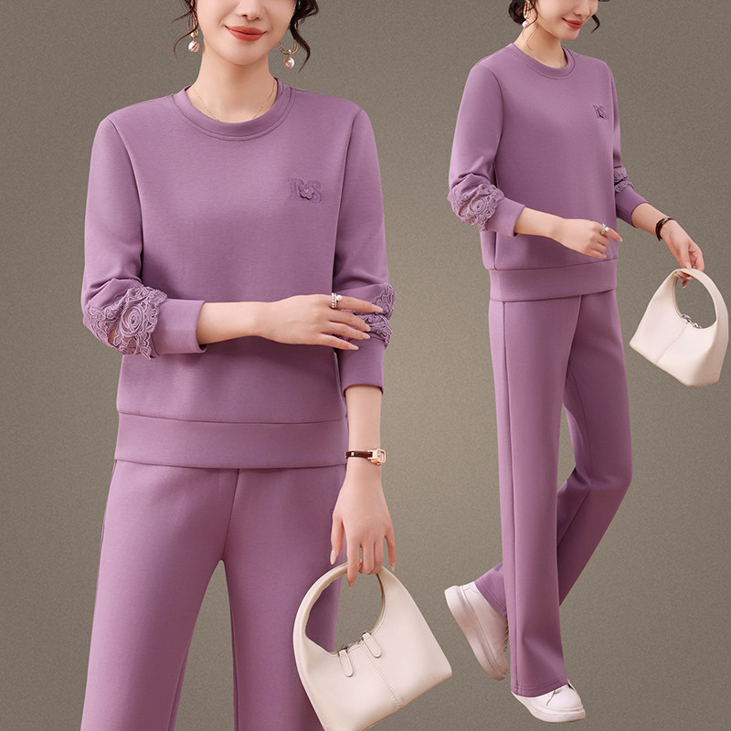 春秋季成人女款运动休闲套装长袖POLO领健身跑步服时尚百搭训练服