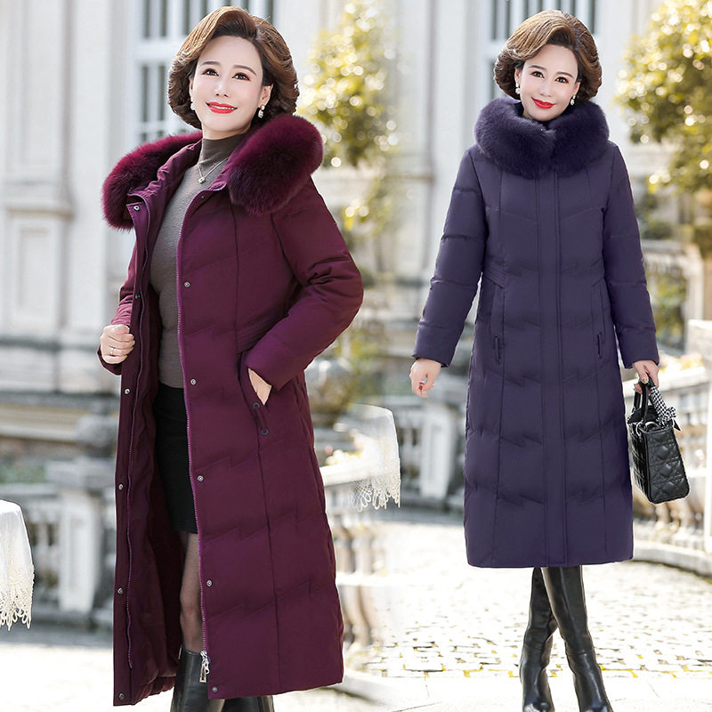 长款过膝羽绒服女2025冬季新款加厚新国标白鸭绒中老年妈妈装外套,女装/女士精品,羽绒服,淘宝优惠券,粉丝福利购,淘宝优惠卷