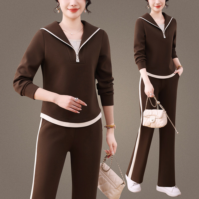 女款长袖POLO领运动休闲套装健身服速干透气修身显瘦训练服瑜伽服
