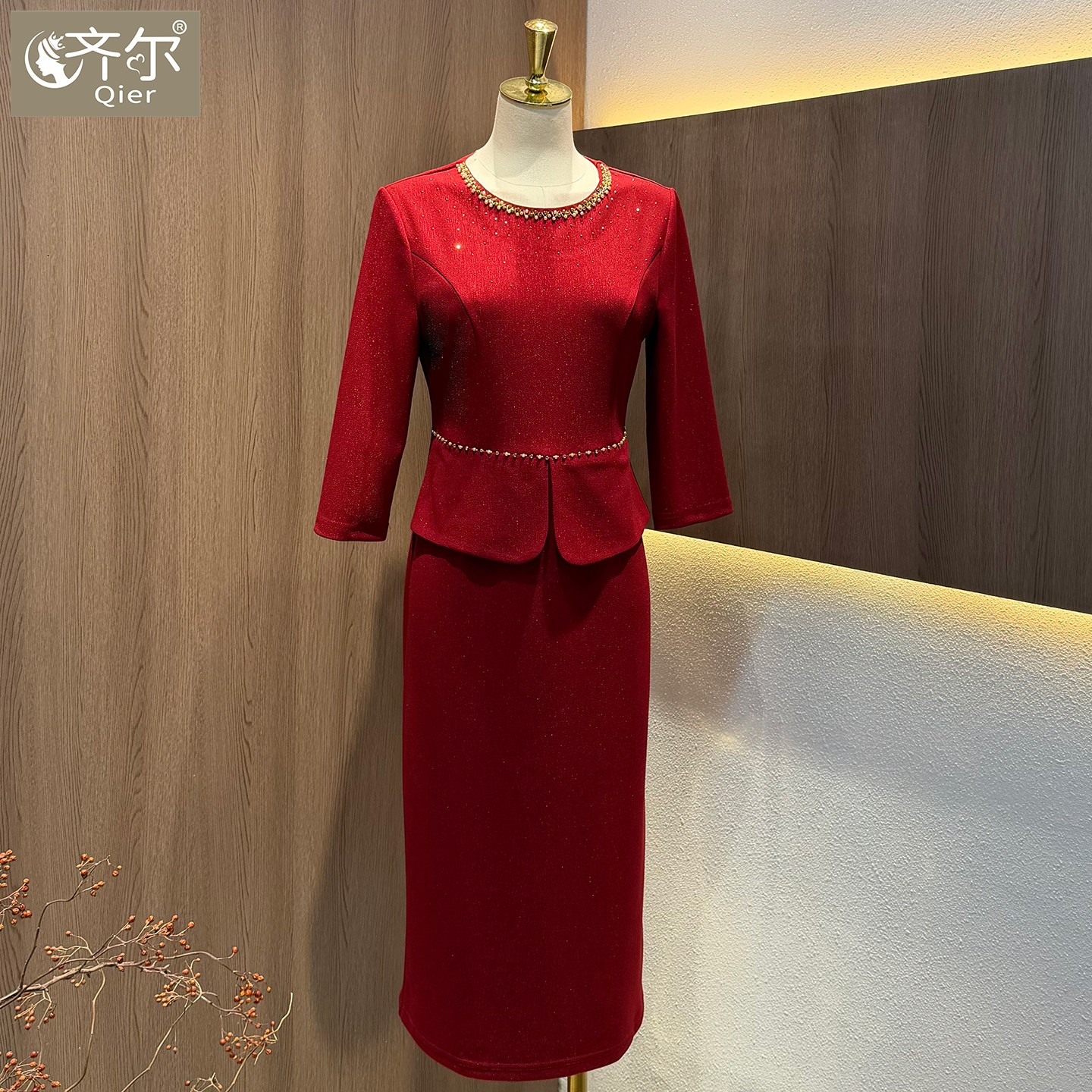 喜婆婆礼服妈妈婚宴装婚礼喜服新款结婚旗袍改良年轻款假两件秋季