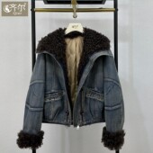 海宁原创2025年冬季 新款 托卡羊毛皮毛一体皮草白鹅绒羽绒服外套女