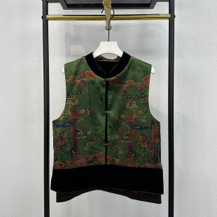 两面穿中年中式妈妈春装丝绒国风马甲外套2025新款洋气女装三件套