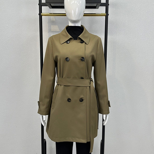 双排扣翻领风衣 显瘦腰带40岁50妈妈装 品牌中老年秋装 外套2024新款
