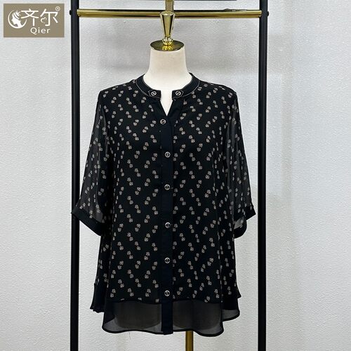 大码妈妈2025年新款夏季衬衫薄款高贵洋气中老年女装休闲上衣套装