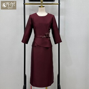 妈妈婚宴礼服秋季喜服平时可穿喜婆婆婚宴装2025大牌高端连衣裙女