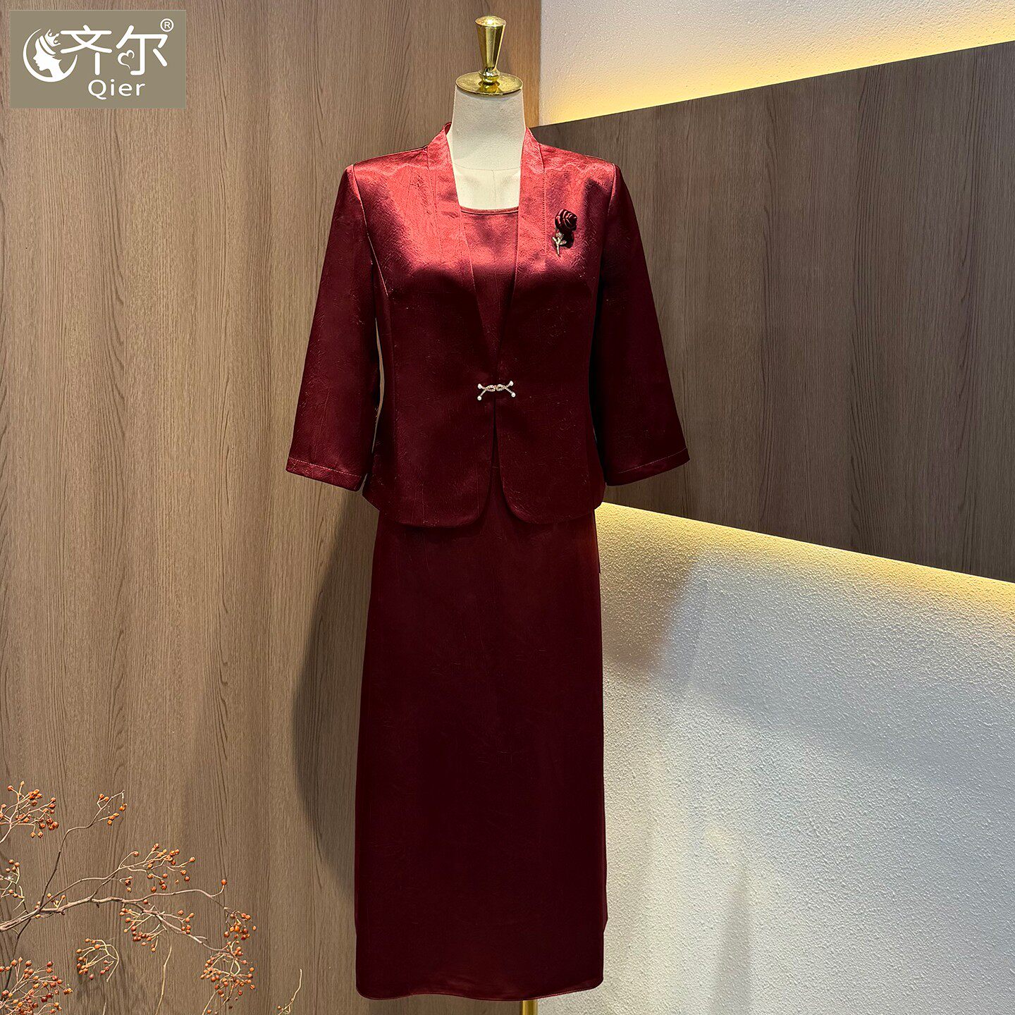 喜婆婆婚宴西装套装连衣裙女2026新款喜妈妈礼服高端轻奢高级感