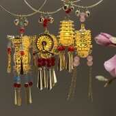 新中式 铃铛发光手环宫廷风手镯带灯古风饰品镯子日常手串汉服配饰