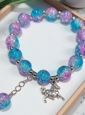 2026新款生肖马碎花琉璃串珠手链新中式女生古风流苏手链学生手链