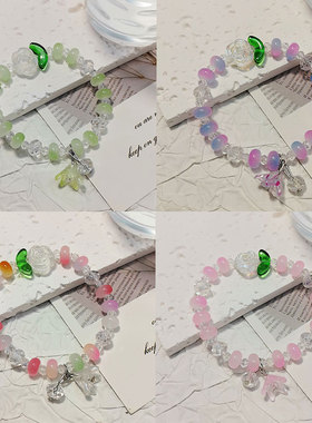 女孩琉璃水晶手链新中式古风手链水晶手串百搭玻璃珠弹力绳手串